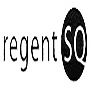 The word regent in lower case with capital letters SQ in a black circle